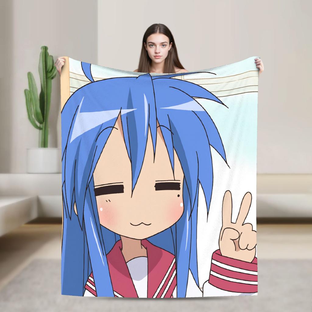 Konata izumi L-Lucky S-Star Blanket Warm Novelty Plush Bedding Throws For Child Couch Bed Flannel Bedspread Bed Cover