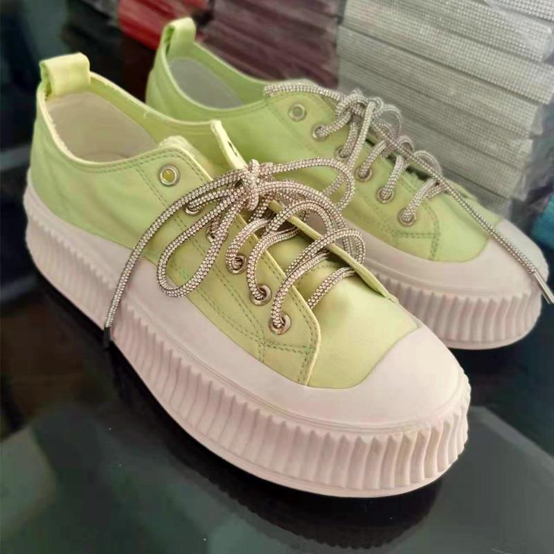 1 шт., шнурки для обуви со стразами, роскошные радужные бриллиантовые шнурки для обуви, кроссовки, круглые шнурки, 100 см