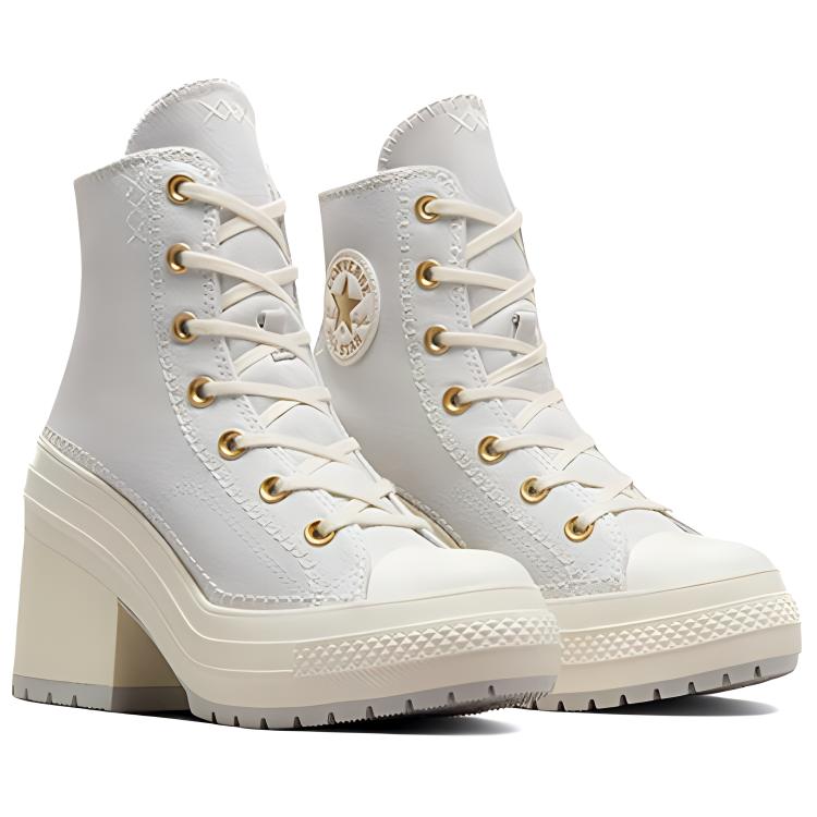 Converse Chuck 70 De Luxe High-Top Canvas Shoes Women Sneakers Gray White A07551C