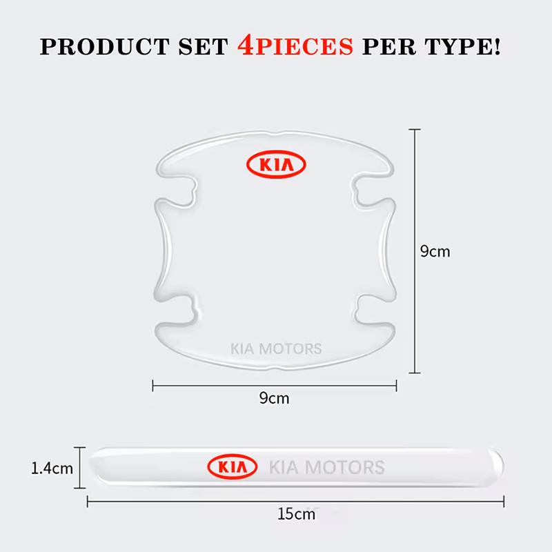 Для Kia Morning Picanto Rio Stonic Sportage Ceed Optima Forte 5 3 4 K Прозрачные Наклейки-Защитки на Ручки Дверных Чаш Автомобиля