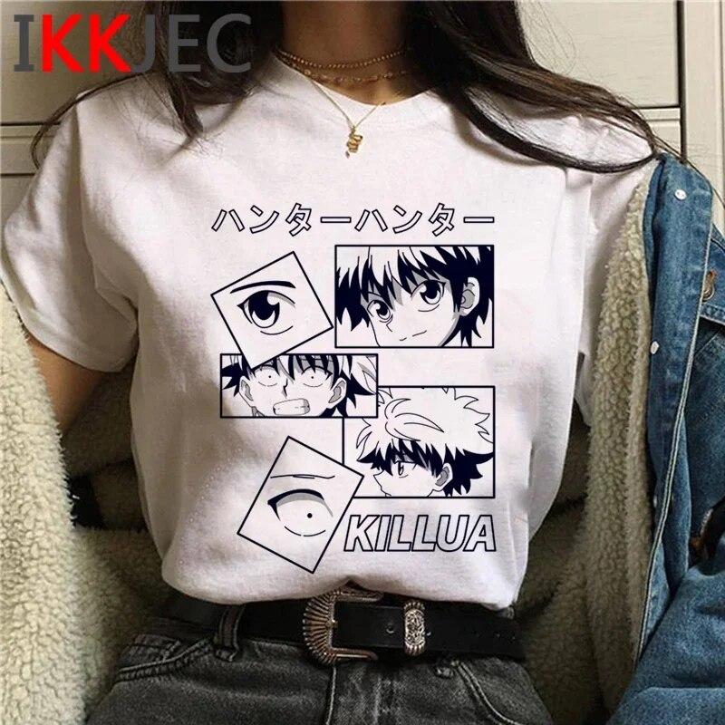 Hunter x Hunter Killua Hisoka Kurapika одежда футболка унисекс эстетичная уличная одежда ulzzang повседневные футболки с рисунком футболка kawaii