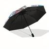 Disney Elsa,Frozen,Hearts Manual Opening and Closing Umbrella, 49-Rib Reinforced Folding Design, Lightweight