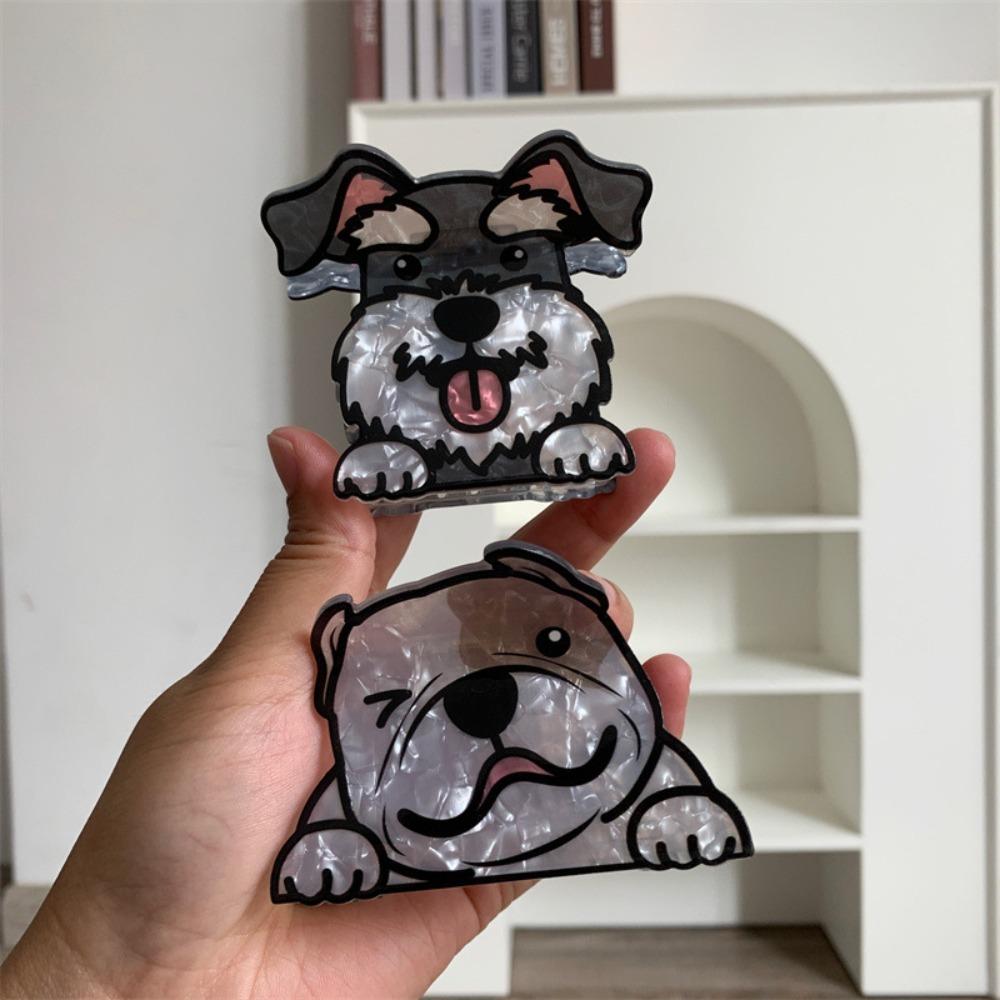 Acrylic Schnauzer Crab Clip Puppy Small Shark Clip Kawaii Cartoon Dog Hair Claw  Girls