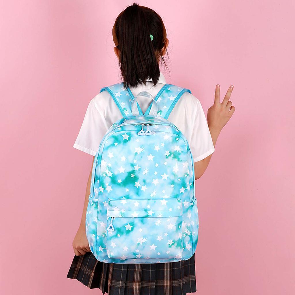 Large Capacity Laptop Backpack Set with Star Pattern, 3-Piece Casual Daypack for Travel, Work and School