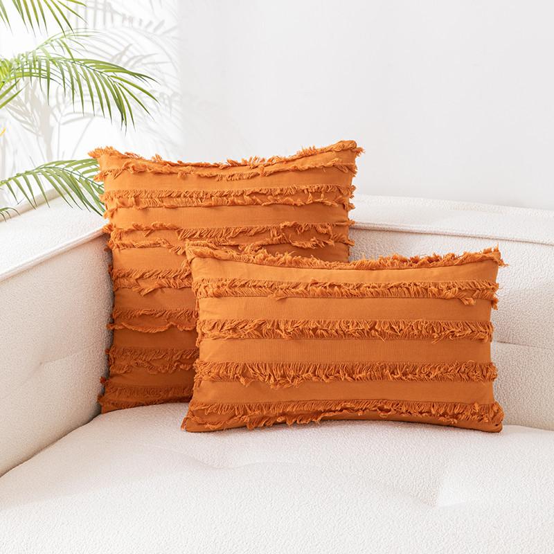 Наволочка из хлопка и льна в богемном стиле, без сердцевины, срезанные цветы, кисточки, чехол для диванной подушки