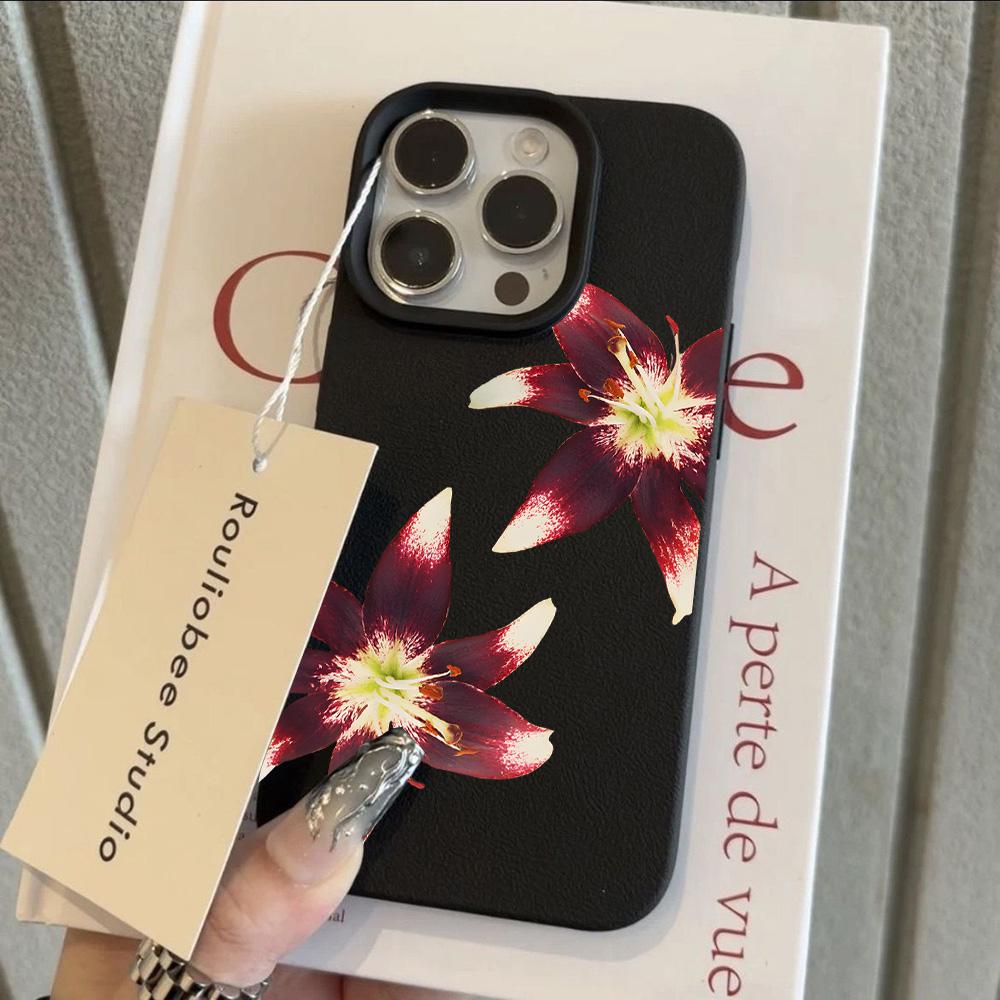 Роскошный Чехол для Телефона с Узором из Кожи Личи 'Gorgeous Luxury Flowers' Для Redmi Note 14 13 12 11 10 9 8 Pro Plus 4G 5G Ударопрочный Чехол