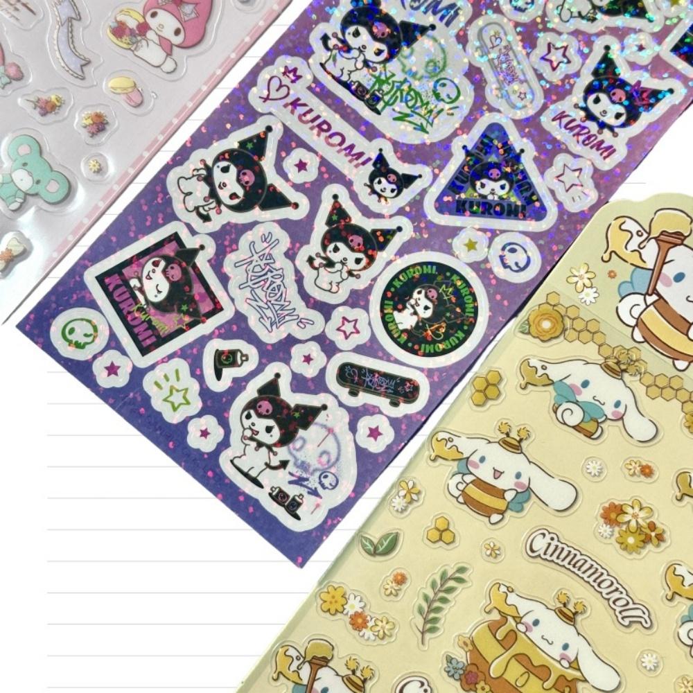 Оригинальные стикеры-рисунки Kuromi My Melody Cinnamoroll Игрушки Милые наклейки для ежедневника, блокнота, альбома Декор Подарки
