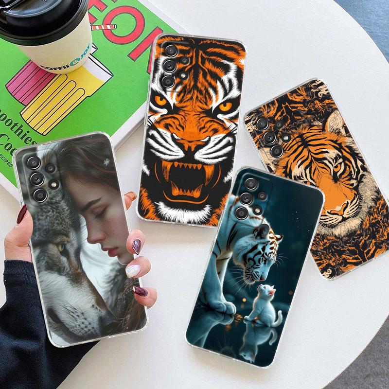 The Wolf Lion Cat Clear Soft Phone Case For Samsung Galaxy A56 A57 A37 A55 A54 A36 A35 A26 A25 A16 A17 A07 A52 A34 A73 A53 Cover