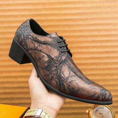 Новая дизайнерская обувь с острым носком и толстой подошвой для увеличения роста для мужчин, формальные оксфорды, свадебное платье для выпускного вечера, социальная мужская обувь