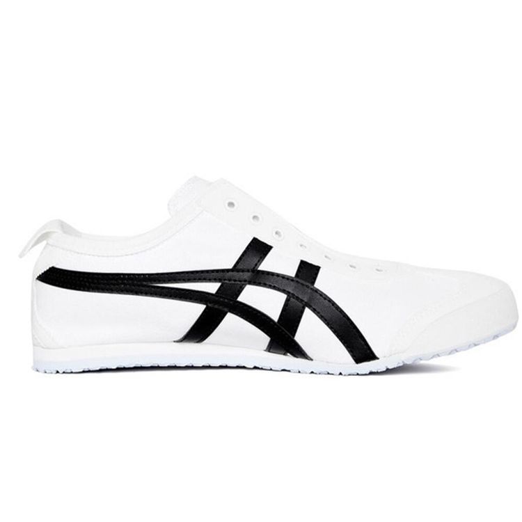 ONITSUKA TIGER Mexico 66 Slip-On Comfortable Non-Slip Lightweight Low-Top Casual Shoes Unisex Sneaker White Black D342Q-0190