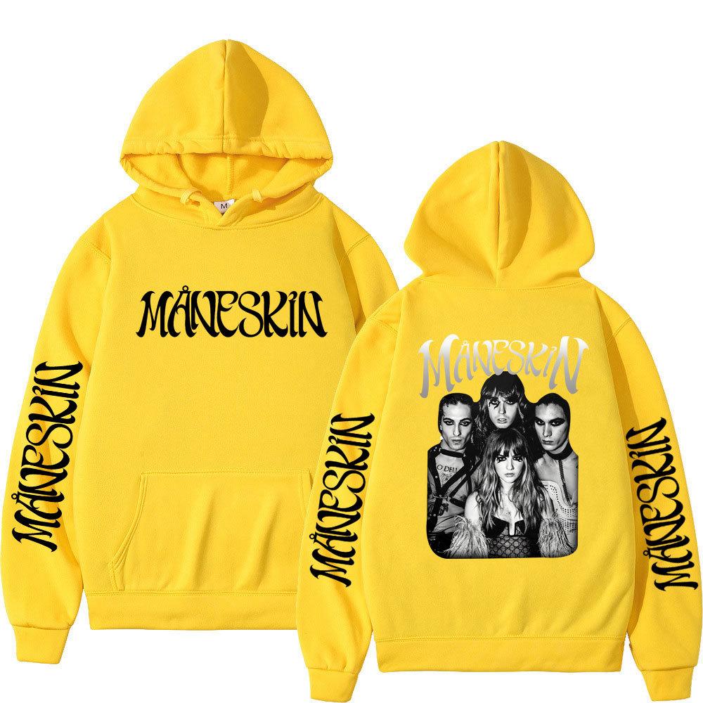 Итальянская рок-группа Maneskin Худи Свитшоты с графическим принтом певца для фанатов Повседневные с длинным рукавом Мужская/Женская одежда Худи
