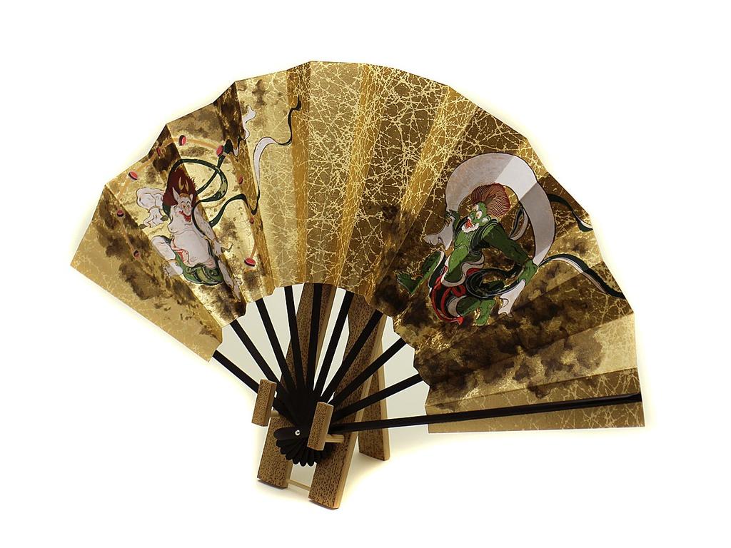 Kyoto Decorative Fujin 9 Made In with Fan Japanese Entrance Japanese Style New Year Different Patterns On the Front and Height 27cm X Width 49cm When