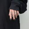 Панк крутая цепочка в стиле хип-хоп с кисточками для женщин, многослойные регулируемые открытые кольца на палец, комплект вечерние подарочных ювелирных изделий 1