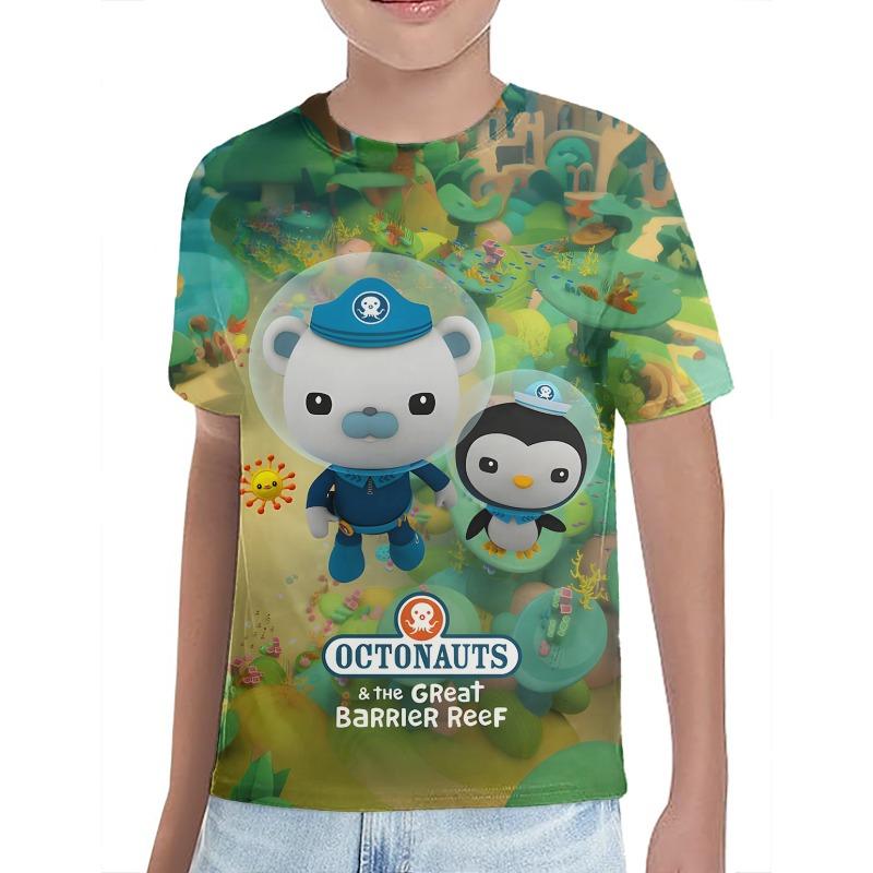 The Octonauts Kids 3D Cartoon Print High Quality T Shirts for Boys Childrens Clothing Summer Short Sleeve Crewneck Tees Anime T-shirt Cute T-shirt