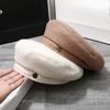 Beret Women's Autumn and Winter All Match M Label Solid Color Trendy Hat Korean Version Japanese Style British Retro Painter Hat