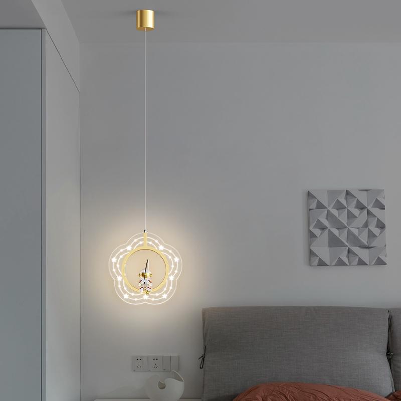 Светодиодный подвесной светильник для детской комнаты, прикроватный светильник, корпус, креативная мультяшная люстра для спальни, домашний декор, осветительные приборы