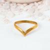 Minimalist Gold V-Shape Chevron Ring: Simple Sleek Design with a Rustic Finish, Perfect for Stacking or As a Band Enhancer.