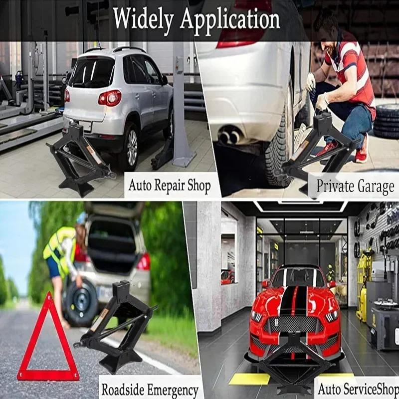 Автомобильный домкрат разной грузоподъемности 08T 1T 2T Портативный ножничный домкрат с ручным приводом Экономия труда Для подъема автомобиля Ремонт шин Автомобиль Внедорожник Фургон