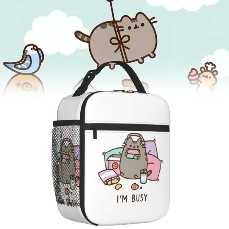 Cat Portable Pusheen Lunch Box Multifunction Thermal Cooler Food Bag Insulated