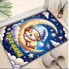 1PC Custom Name Moonlit Dreams: Puppy's Nightly Adventure Theme Floor Mat Ideal for Living Room, Game Rooms, Office, Bedroom,Floor Mat Playful Design