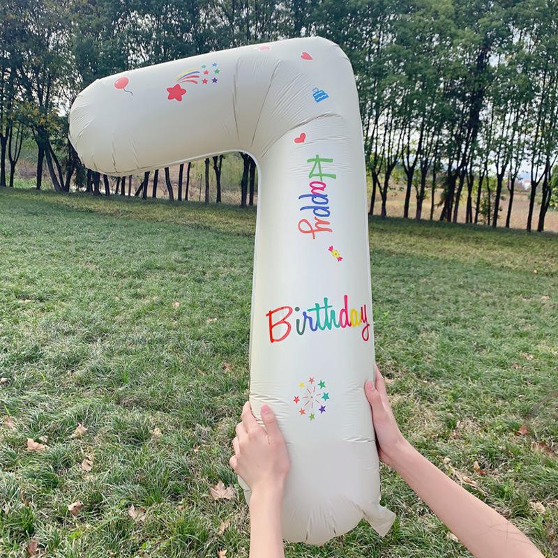 Large Milk White Number Balloons (32/40 Inch) – Ideal for Kids' Birthday Parties and Outdoor Photo Props