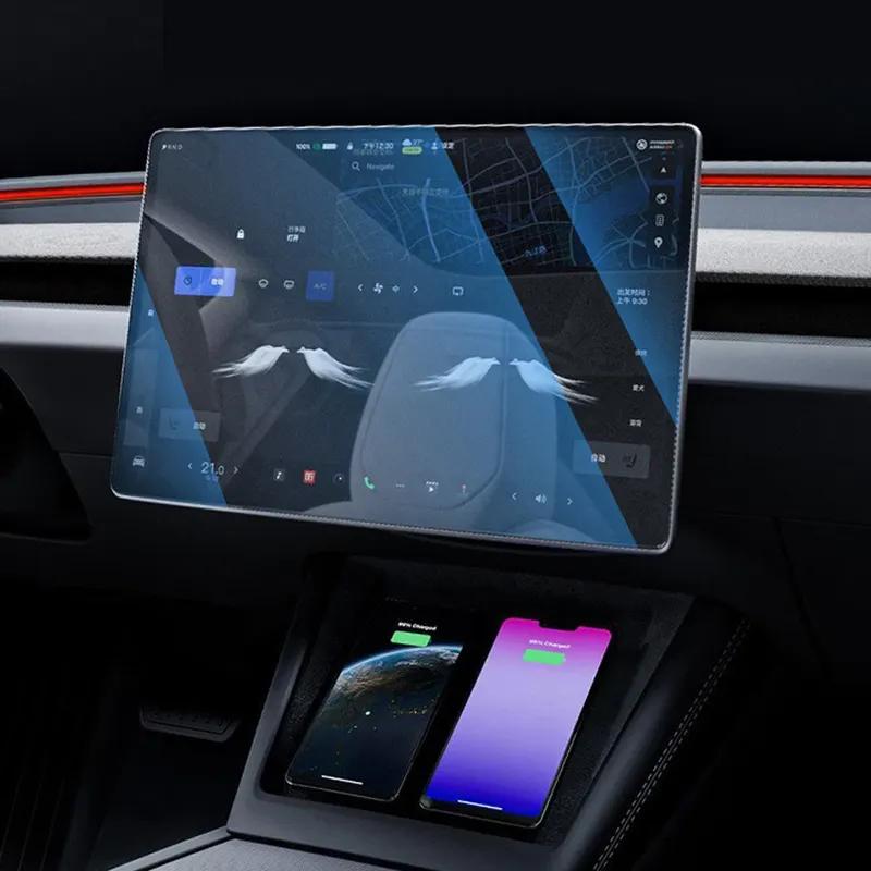 Защитная пленка из закаленного стекла для Tesla Model 3 Highland Model Y Juniper 2025, защитная пленка для сенсорного экрана с центральным управлением сзади