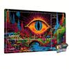 Psychedelic Magic Eye Fantasy Gaming Mouse Pad Playmat 24"X14" MTG TCG Office Desk Mat for Work Game PC Laptop Carpet MousePad