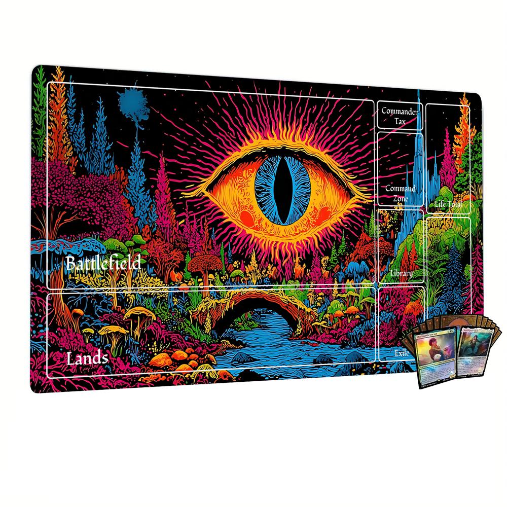 Psychedelic Magic Eye Fantasy Gaming Mouse Pad Playmat 24"X14" MTG TCG Office Desk Mat for Work Game PC Laptop Carpet MousePad