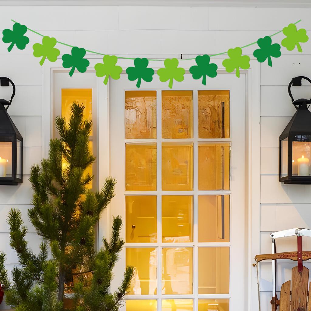 Lucky Banner Clover Hanging Swirls Garlands Shamrock Hanging Swirls Dangling Decor for Home Decoration Irish Party Supplies