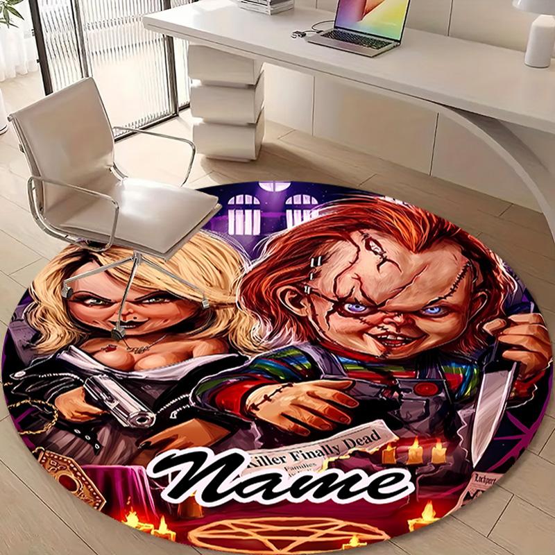 Personalized C-Chucky Round Chair Office Rug - Perfect for Mat, Office Chair & More - Ideal Gift for Birthdays and Holidays