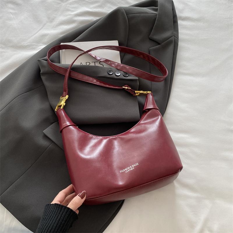 Ретро женская сумка 2025 новая осенняя мода мягкая поверхность сумка-пельмень высокая ценность одноплечевая сумка-мессенджер
