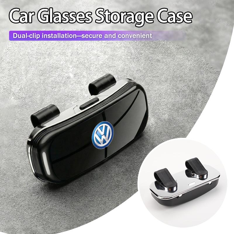 Hub Caps Car Sunglass Holder Case Glasses Clip Sun Visor Organizer Accessories For Volkswagen VW Golf 4 6 7 GTI Tiguan Passat B5