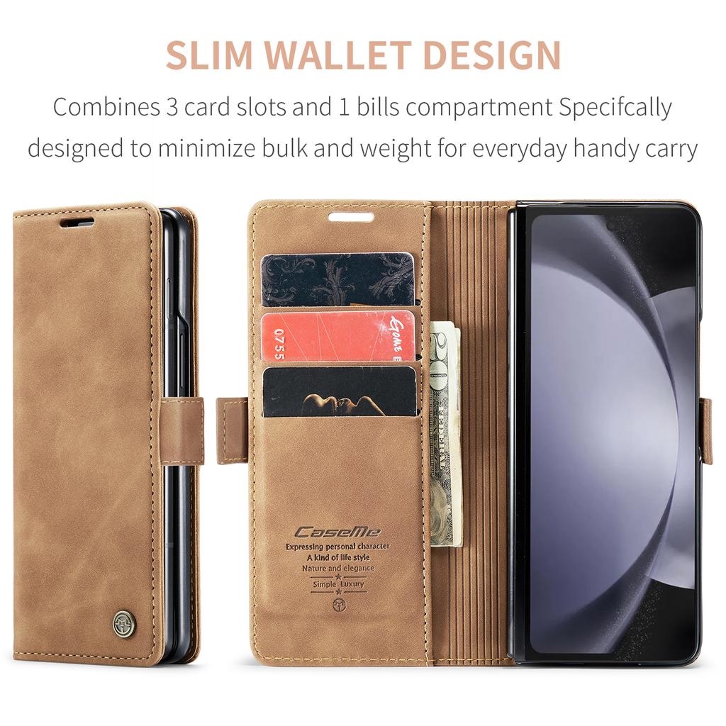 Business Full Body Leather Case for Samsung Galaxy Z Fold 5 Fold5 Fold4 Fold 4 Zfold5 5G Cell Phone Accessories Card Slot Bag