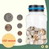 1PC Electronic Piggy Saving Box Digital LCD Counting Coin Bucke Jar Coins Storage Box For USD EURO Money Gifts Child Storage