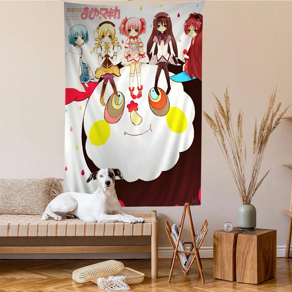 VIKAMA Puella Magi Madoka Magica Большой настенный гобелен Бохо Хиппи Индийский Будда Комната Колдовства Декор