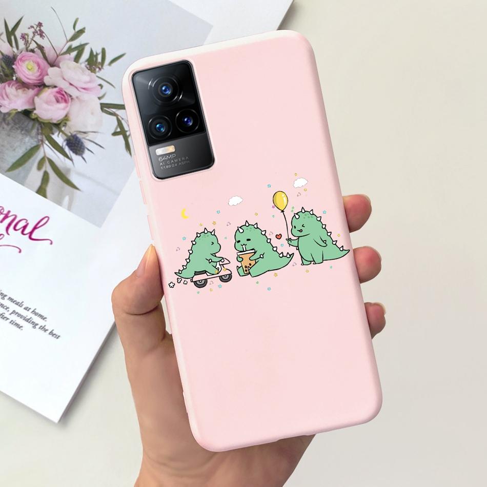 Чехол для Vivo V21e Чехол Vivo V21E 4G V 21E V2061 Милый Мультяшный Конфетный Цвет Мягкий Силиконовый ТПУ Задняя Крышка Телефона