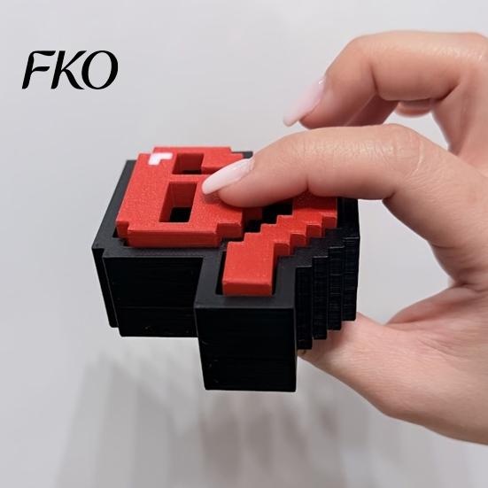 Solid Base Display Decor 3D Printed 67 Clicker Fidget Toy, Pixel Art Desk Decor, Stress Relief Sculpture with Matte Craft Accessory Base, for