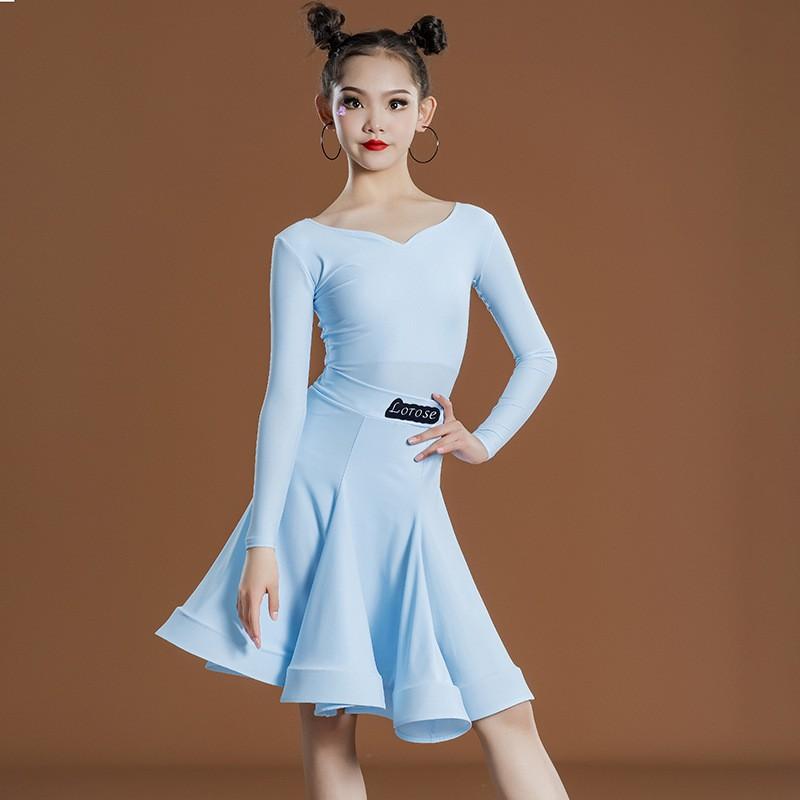 Girls Latin Dance Costume Professional Performance Outfit Kids Competition Practice Exam Stage Wear