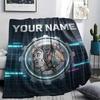 Custom Name,Chicago Blackhawks Printed Flannel Blanket, soft throw for bedroom sofa, washable, Christmas present, great gift.