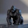 3D-печатная скульптура гориллы, орнамент, минималистичная современная арт-фигурка с детализированной текстурой, экологичный декор для гостиной, офисного стола