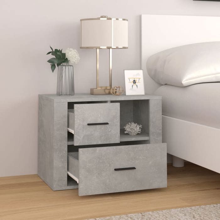 Maison Exclusive - Table de chevet Gris béton 60x36x45 cm Bois d'ingénierie