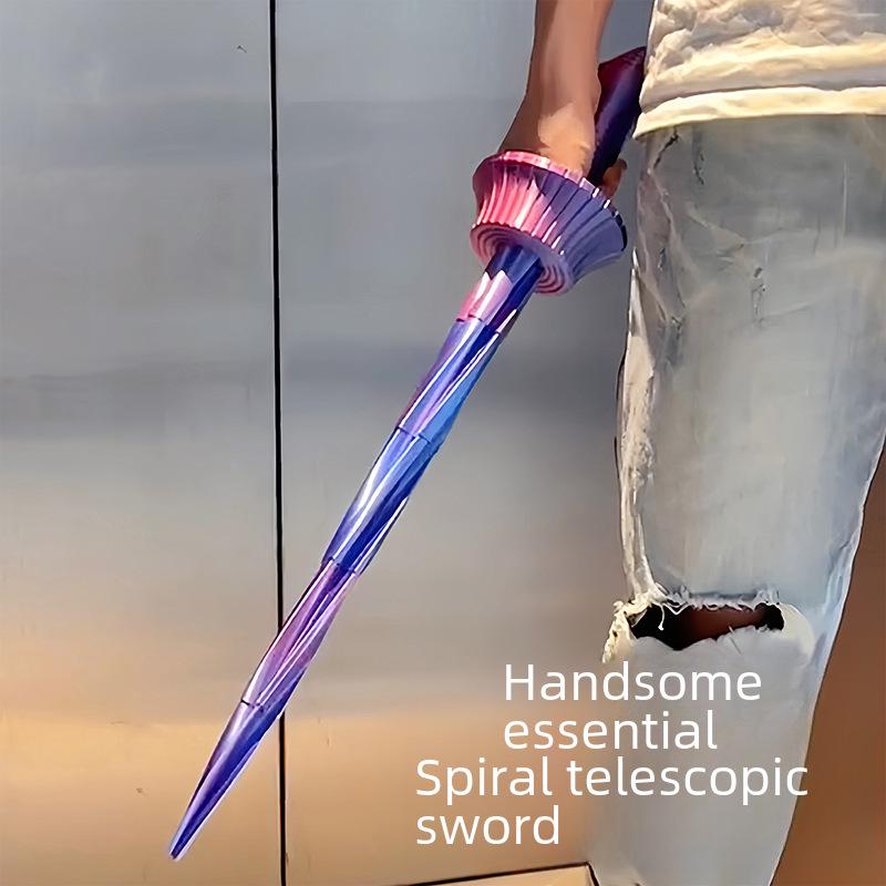 3D Gravity Telescopic Spiral Sword Морковный нож - вращающийся игрушечный меч самурая и вестерна