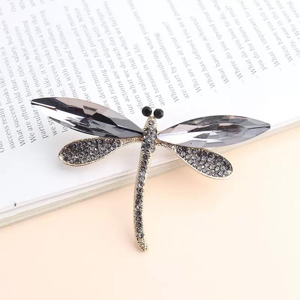 Ретро стрекозы хрустальная брошь-булавка элегантные стразы животное лацкан аксессуар для женщин и девочек модные украшения
