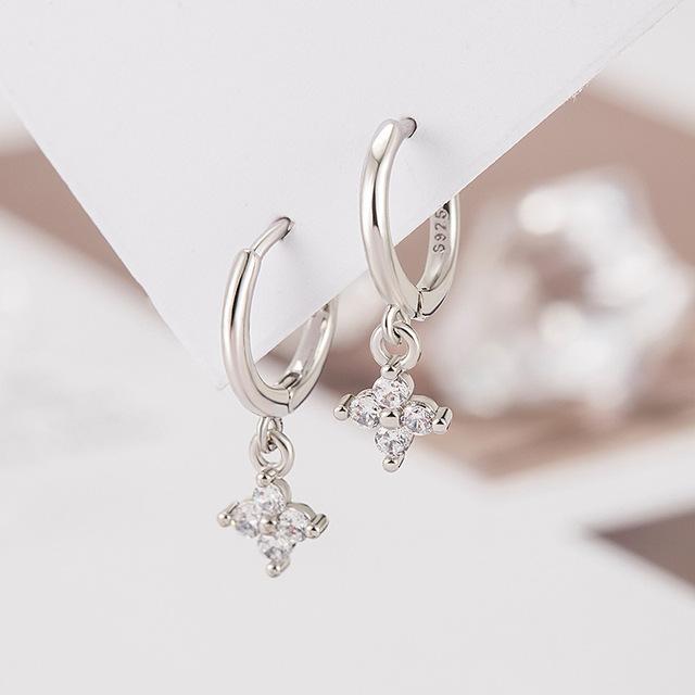 Серьги-кольца из серебра 925 пробы с иглой и цирконием для женщин, ювелирные изделия, подарки