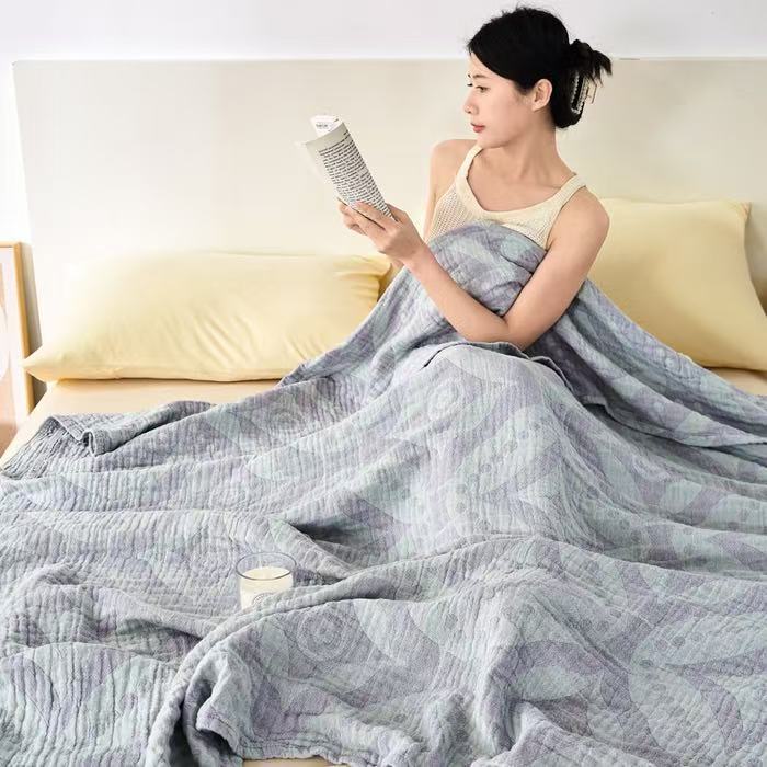 Хлопковое трехслойное марлевое одеяло класса А, машинная стирка, летнее прохладное одеяло для кондиционирования воздуха, покрывало для сна в офисе, мягкое одеяло-полотенце