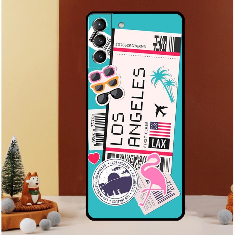Чехол-портмоне для посадочного талона Tokyo для Samsung Galaxy S24 Ultra S23 S22 S21 S20 FE Note 20 S8 S9 S10 Note 10 Plus