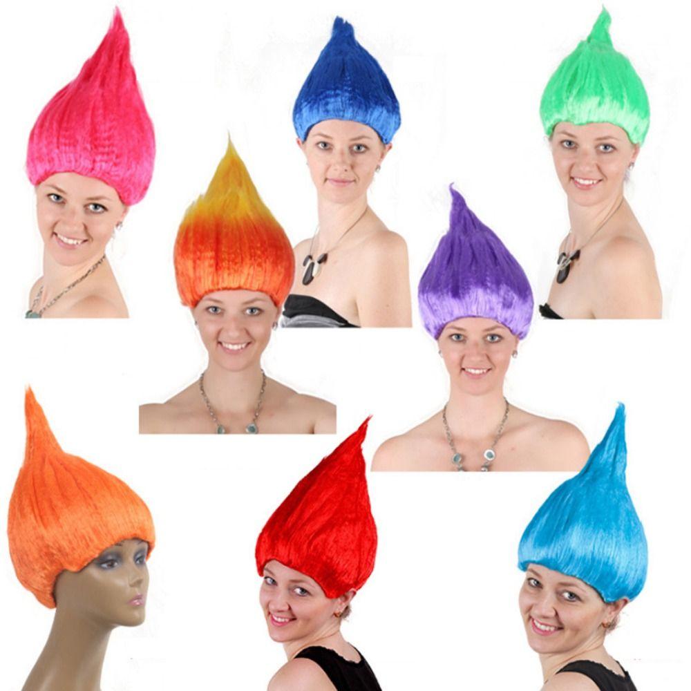 Flame Troll Wig Straight Cosplay Party Wig Nightclub Halloween Colored Wig Stage Show