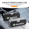 RYYX4 Для автомобиля Skoda Футляр для очков Зажим для солнцезащитных очков на козыреккек Хранение Аксессуары octavia a5 a4 mk1 2 fabia superb rapid mk3 yeti