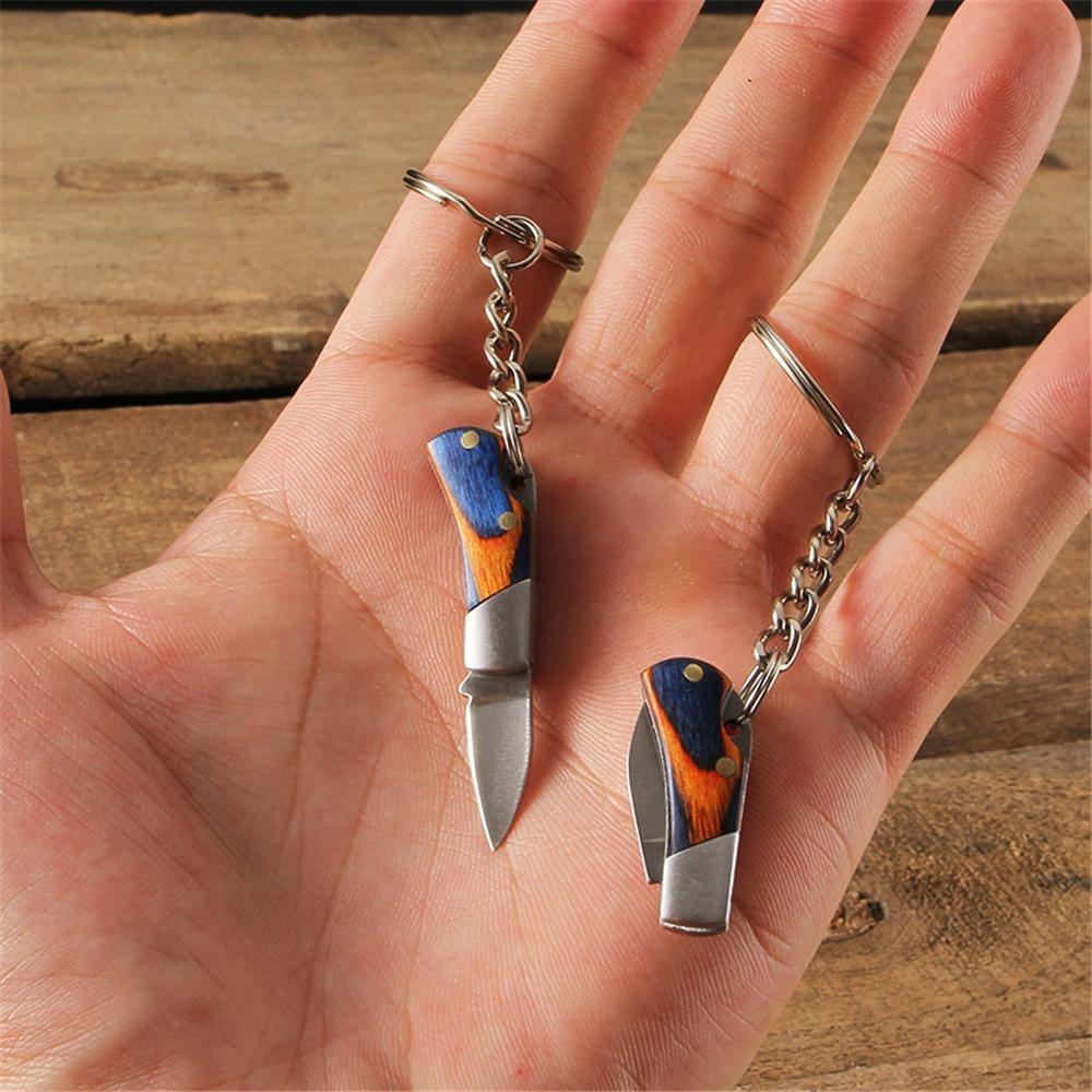 1PC Design Keyrings Pocket Pockets Pockets Keyring Rings Key Rings Key Rings Foldable Pockets Knife Keychain Stainless Steel Mini Key Knife