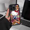 H-Hello Kitty Silicone Soft Phone Case For IPhone 17 16 15 14 Plus 13 12 Mini 11 Black Cover